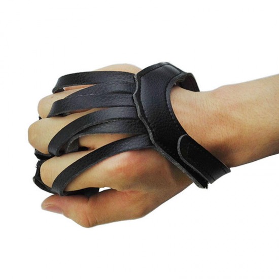3 Tips Leather Archery Finger Guard Protector Release Archery Gloves Fishing Hunting Accessories