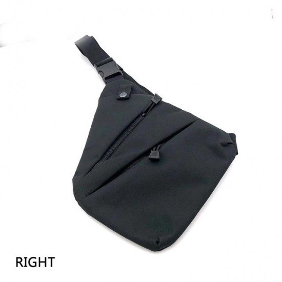 Men Women Canvas Crossbody Shoulder Chest Backpack Anti Theft Gun Tactical Sling Bag Gun Accessories Left/Right