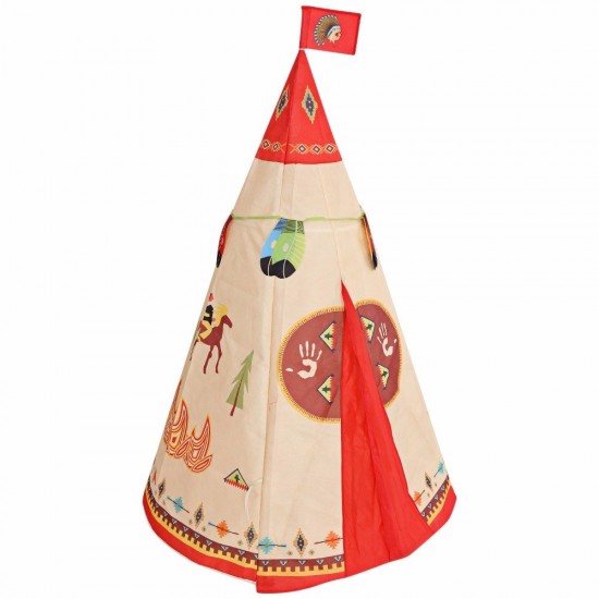 160 x 105cm Children Indian Toy Teepee Safety Tent Portable Play House Kids Indoor Game Room Outdoor Tourist