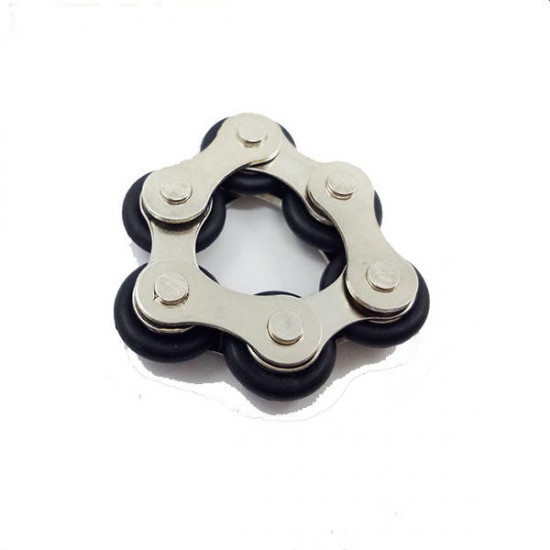 MATEMINCO 6 Ring Bike Chain Fidget Bracelet For Anti Stress Bicycle Chain Hand Spinner
