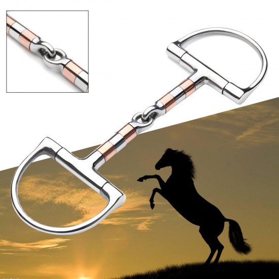 5in BT0401 Stainless Steel D Ring Horse Snaffle Bit Loose Ring Bit Horse Equipment