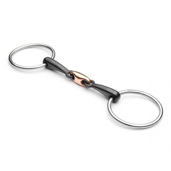 Equestrian Loose Ring Horse Snaffle Bit D Ring Stainless Steel Copper Roller