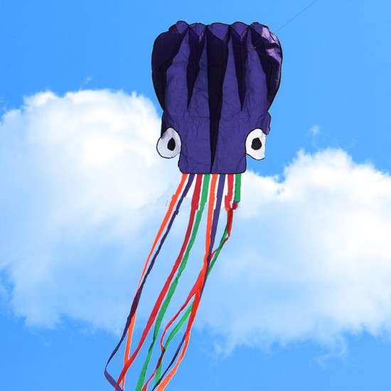 5.5m Soft 3D Octopus Kite Folding Portable Toy Kite For Kids Outdoor Game