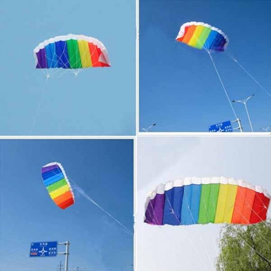 Nylon Line Soft plus material Parachute Rainbow Sports Beach Kite