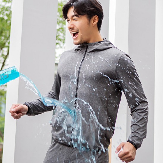 BEVERRY Men Long Sleeve Microfiber Hydrophobic Waterproof Anti- fouling Quick Drying Coat Jacket