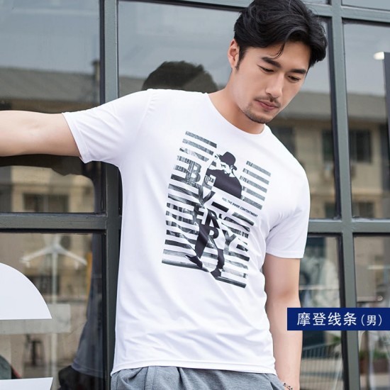 BEVERRY Men Short Sleeve Creative Hydrophobic Waterproof Breathable Anti- fouling Thin T-shirt