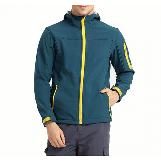 Fleece Jacket Men Soft Shell Winter Windbreaker Windproof Camping Sport Hooded Warm Coat