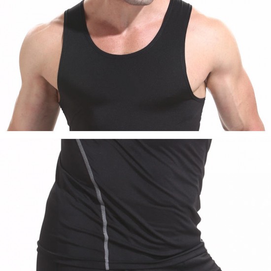 SHENGSHINIAO Men Sports Fitness Clothing Close-fitting Soft Breathable Quick-drying Training Vest