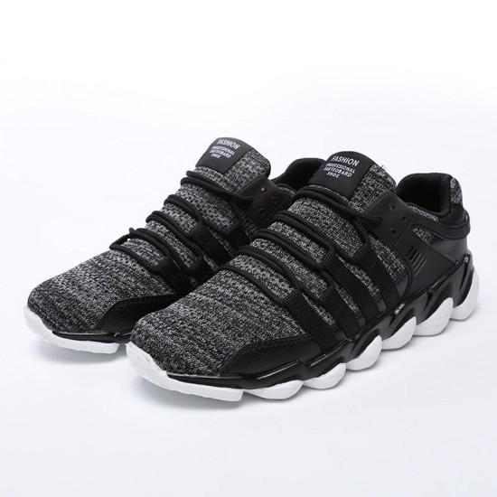 Men's  Breathable Ankle Sneakers Stretchy Weave Knit Non-slip Comfy Running Walking Shoes