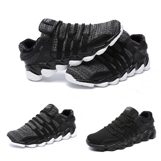 Men's  Breathable Ankle Sneakers Stretchy Weave Knit Non-slip Comfy Running Walking Shoes