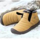 Men's Winter Warm Ankle Boots Waterproof Fur Lined Hiking Shoes Comfortable Breathable Martin Shoes