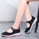 Women Soft Elastic Flats Breathable Mesh Middle-aged Mother Sandals Hiking Casual Cloth Shoes