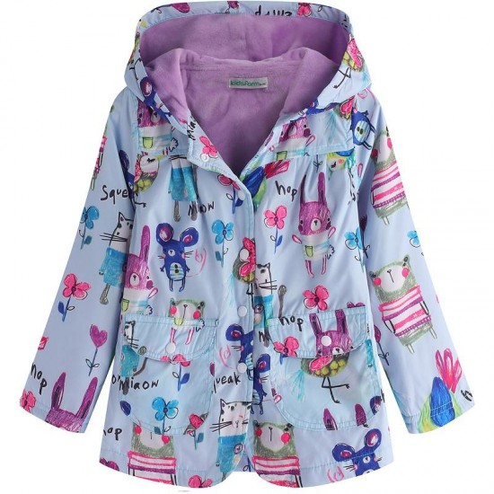 Children's Polyester Raincoat Wear-Resistant Easy Cleaning Kids Hooded Raincoat