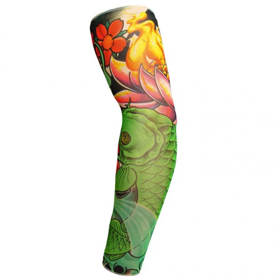 Men Women Nylon Tattoo Arm Sleeves Elastic Cool UV Sun Protection Cycling Fishing Climbing