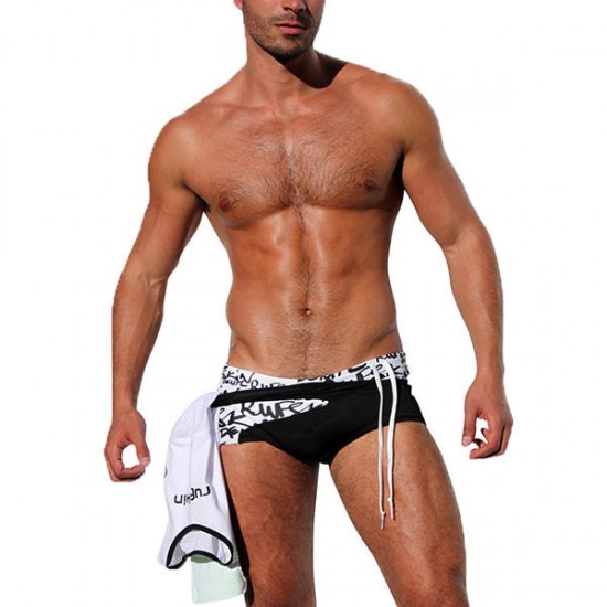 AQUX5181 Men Swimming Trunks Pants Sexy Belt Design Portable Beach Swim Water Activities Shorts