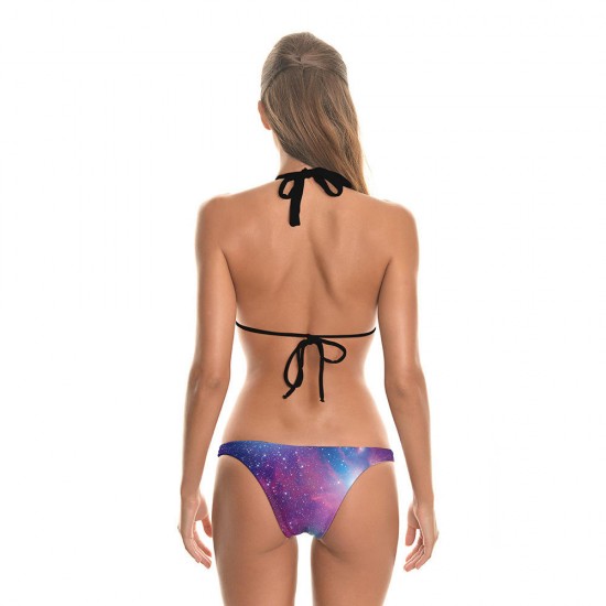 S5234 Women Bikini Starry Sky Three-dimensional Pattern Two-pack Fashion Bandages Swimwear