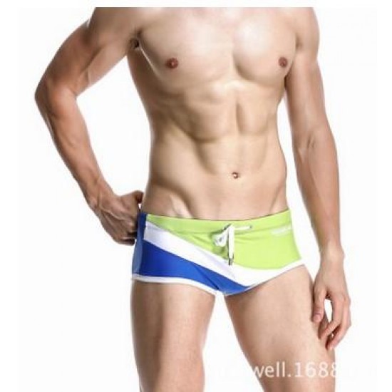 SEOBEAN S5245 Men Swimming Trunks Sexy  Colorblock Fashion Comfortable White Bandages