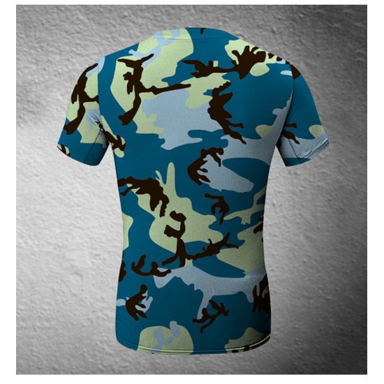 Men Base Layer Camouflage T Shirt Fitness Tights Quick Dry Clothing Male
