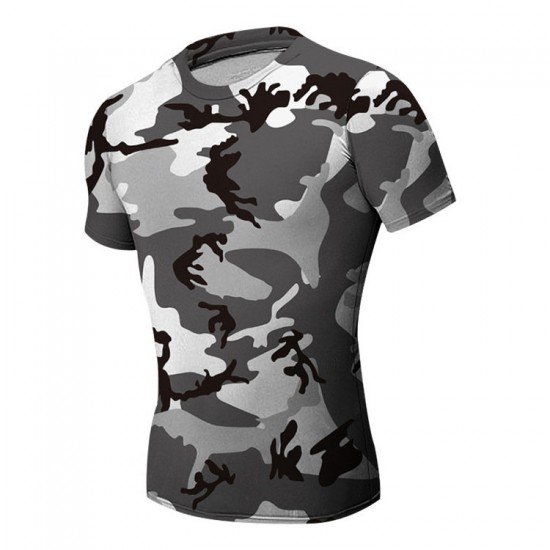 Men Base Layer Camouflage T Shirt Fitness Tights Quick Dry Clothing Male