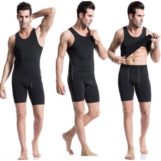 Men Tight Vest Basketball Gym Fitness Running Perspiration Quick Drying Clothing