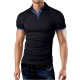Men's Casual Walking Shirt Short Sleeve T-Shirts Cotton T-Shirt Button Casual Slim Top