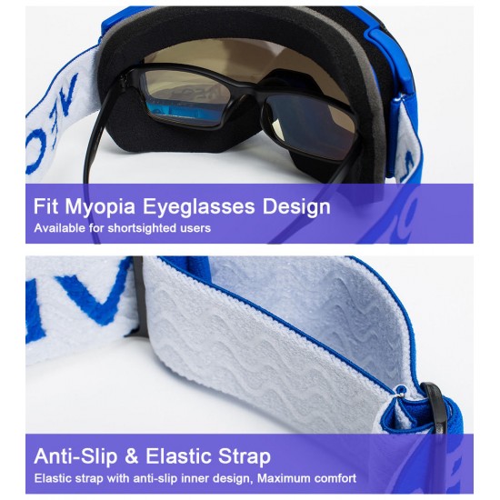 VECTOR Ski Goggles Double UV400 Anti Fog Big Mask Glasses Skiing Professional Snow Snowboard VECTOR Ski Goggles Double UV400 Anti Fog Big Mask Glasses Skiing Professional Snow Snowboard