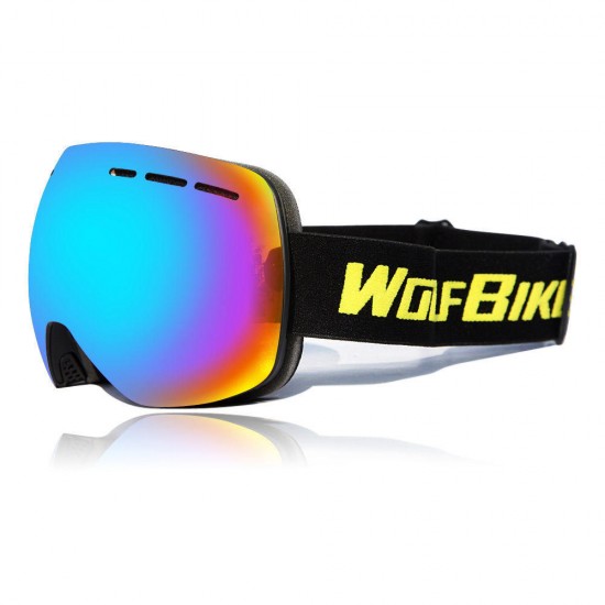 WOLFBIKE Double UV400 Anti Fog Windproof Ski Goggles  Snowboard Skiing Glasses