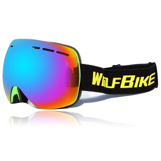 WOLFBIKE Double UV400 Anti Fog Windproof Ski Goggles  Snowboard Skiing Glasses