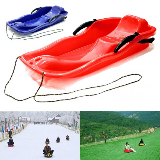 Outdoor Plastic Skiing Board Sled Luge Snow Grass Sand Board Pad With Rope For Double People Outdoor Plastic Skiing Board Sled Luge Snow Grass Sand Board Pad With Rope For Double People