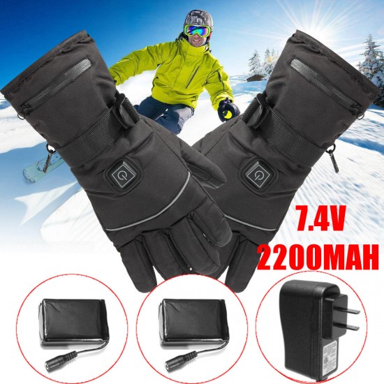 7.4V 2200MAH Smart Heated Gloves Men Women Winter Electric Heat Warm Sport Glove