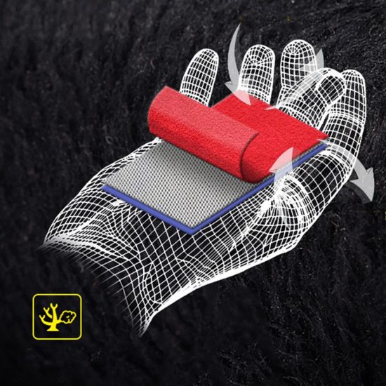 PJ02 Men Winter Windproof Anti-Slip Mittens Gloves Reflective Strip Leather Patchwork Fleece Warm