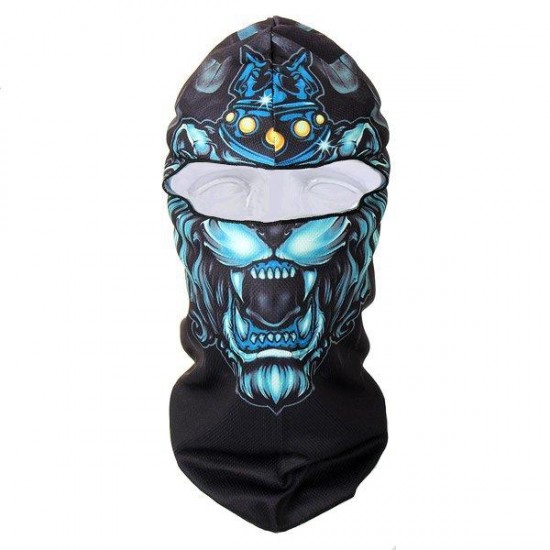 Men Women Winter Neck Face Mask Printed Skiing Hat Cycling Caps