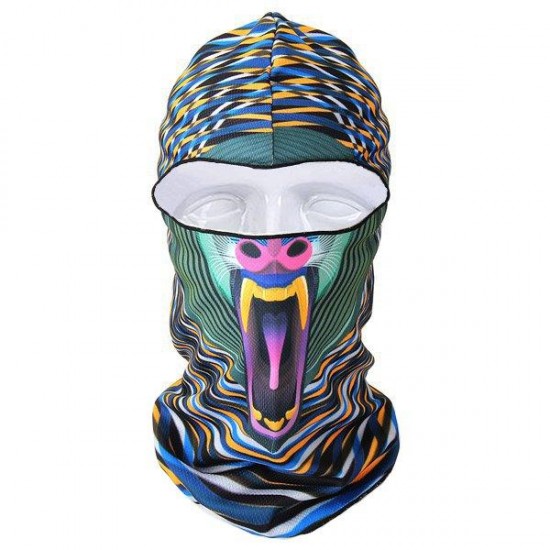 Men Women Winter Neck Face Mask Printed Skiing Hat Cycling Caps