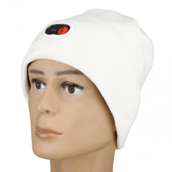 Unisex Battery Electric Heated Warm Hat Winter Knitted Hat Skiing Cycling Thermal Cap