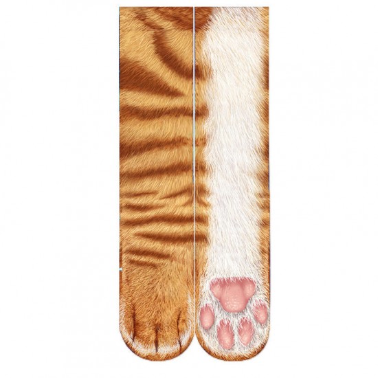 1Pair 3D Animals Print Socks Children Crew Long Socks Soft Casual Cute Cotton Socks Cosplay Tube Socks