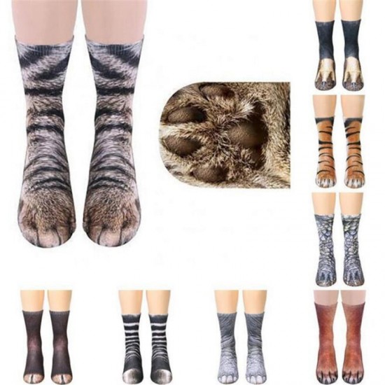 1Pair 3D Animals Print Socks Children Crew Long Socks Soft Casual Cute Cotton Socks Cosplay Tube Socks