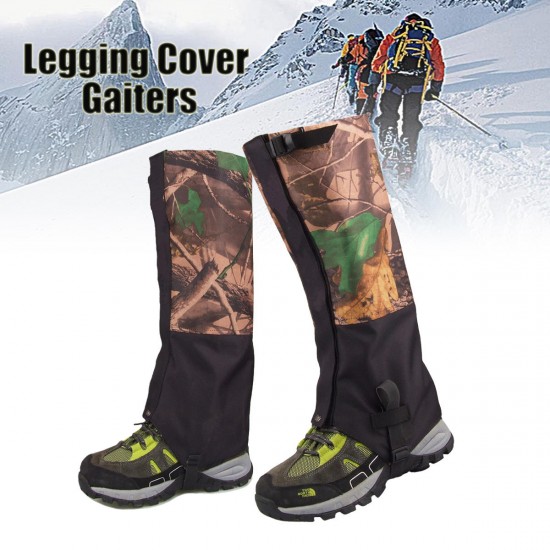 1 Pair Camouflage Waterproof Outdoor Climbing Hiking Snow Gaiters Leg Cover Boot Legging Wrap