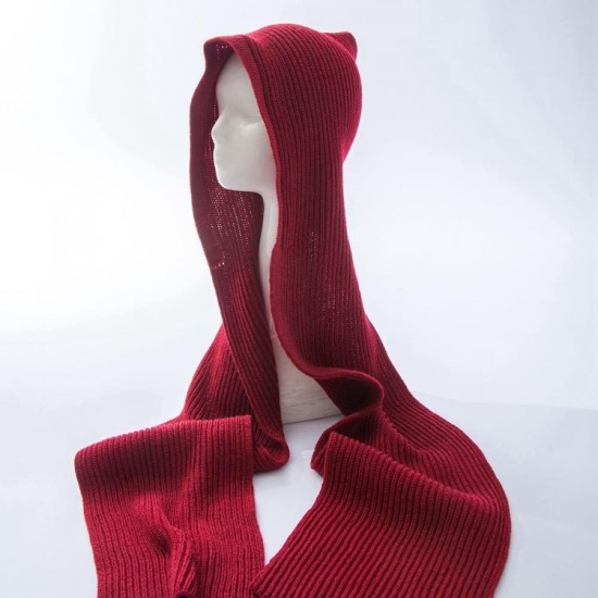 Men Women Multifunctional Scarve Warm Knit Hat Autumn Winter Korean Shawl Scarf Hat