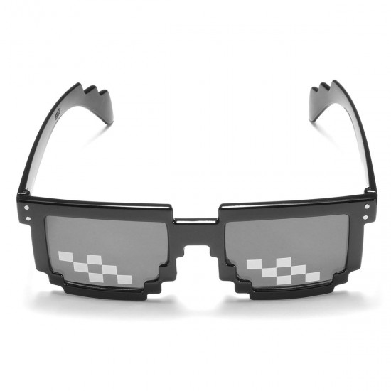 BIKIGHT Retro Freestyle Glasses Thug Life Pixel Fashion Glasses Unisex Sunglasses Black