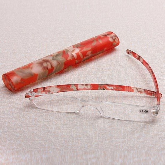 Rimless Reading Glasses Presbyopic Glasses Lens Multi Diopter With Case