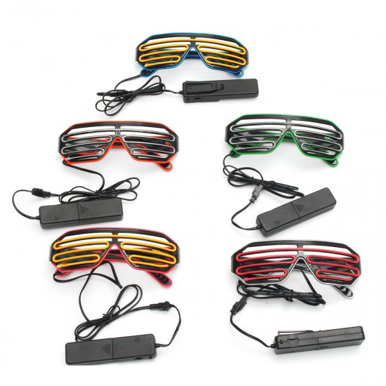 Sound Control Glasses Flash EL Wire Glasses Neon LED Light Up Shutter Glow Frame Glasses
