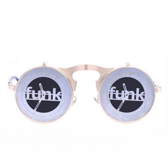 Steam Punk Gothic Vintage Sunglasses  Flip Up Round Sunglasses Goggles Personality Glasses For Men Women Metal Punk Sunglasses