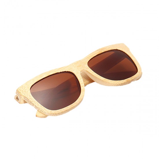 AZB Handmade Unisex Polarized Sunglasses Bamboo Wood Frame Fishing Temple Square Glasses