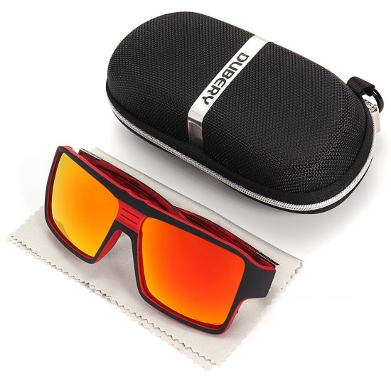 DUBERY D729 Polarized Sunglasses Square UV400 Outdoor Sports Cycling Driving Sunglasses Men Women