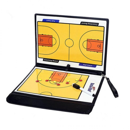 Folding Magnetic Piece Basketball Coach Board Tactical Plate Tactics Book Set With Pen Teaching Clip