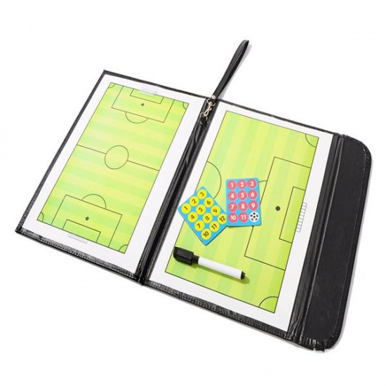 Folding Magnetic Piece Football Sandbox Board Tactical Plate Tactics Book Set With Pen Teaching Clip
