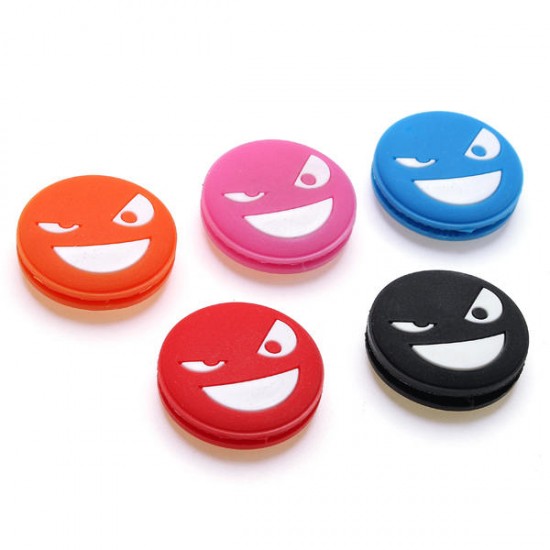 Smiling Face Tennis Racket Vibration Dampener Silicone Badminton Racquet Damper