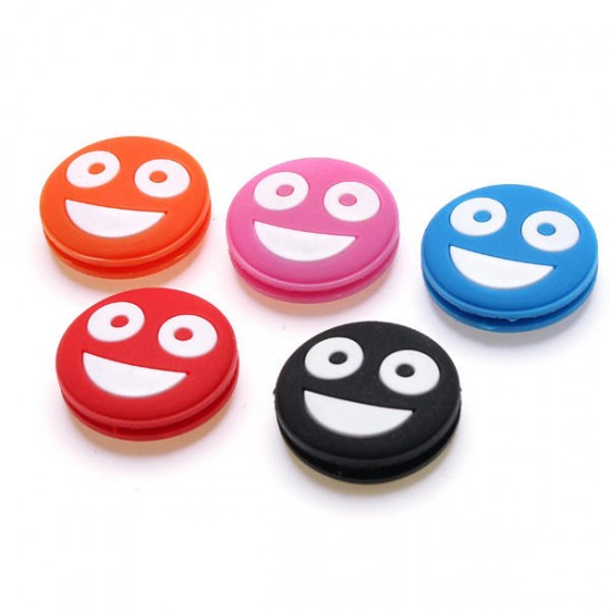 Smiling Face Tennis Racket Vibration Dampener Silicone Badminton Racquet Damper