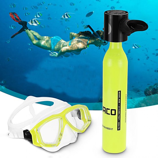 500ML Mini Air Tank Cylinder Underwater Oxygen Tank Breathing Respirator Swimming Diving Set Equipment