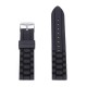 Black Silicone Rubber Waterproof Diver Watch Band Strap Outdoor Sports